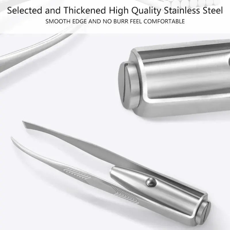 Slanted-Tip Eyebrow Tweezers, Portable Metal Design dylinoshop