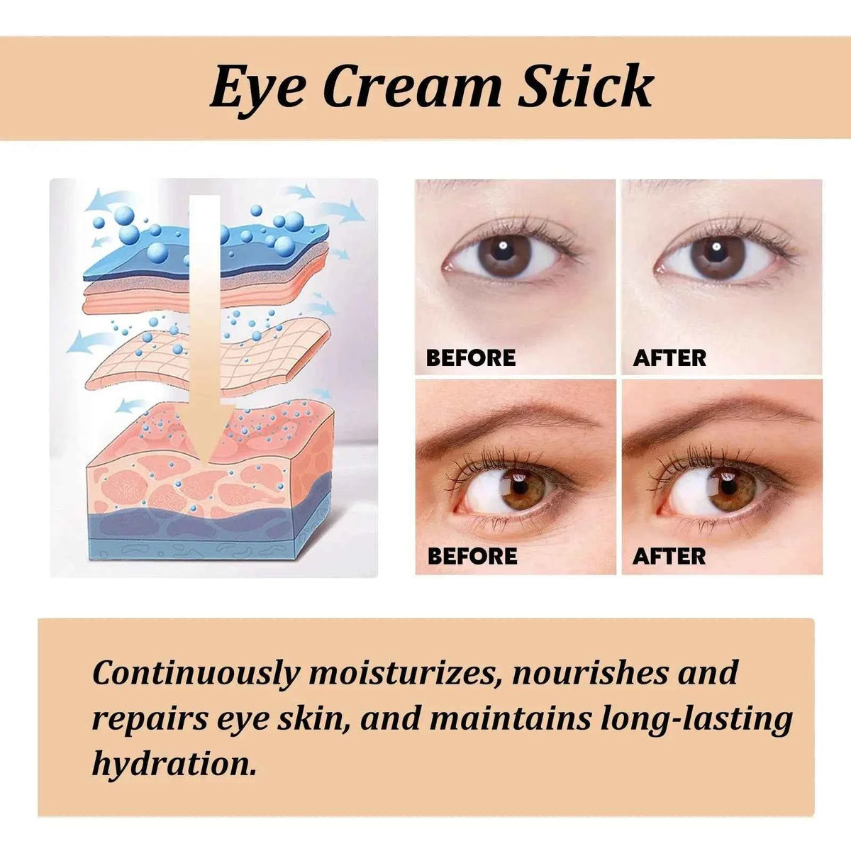 Snail & Collagen Eye Cream Stick for Puffiness and Dark Circles