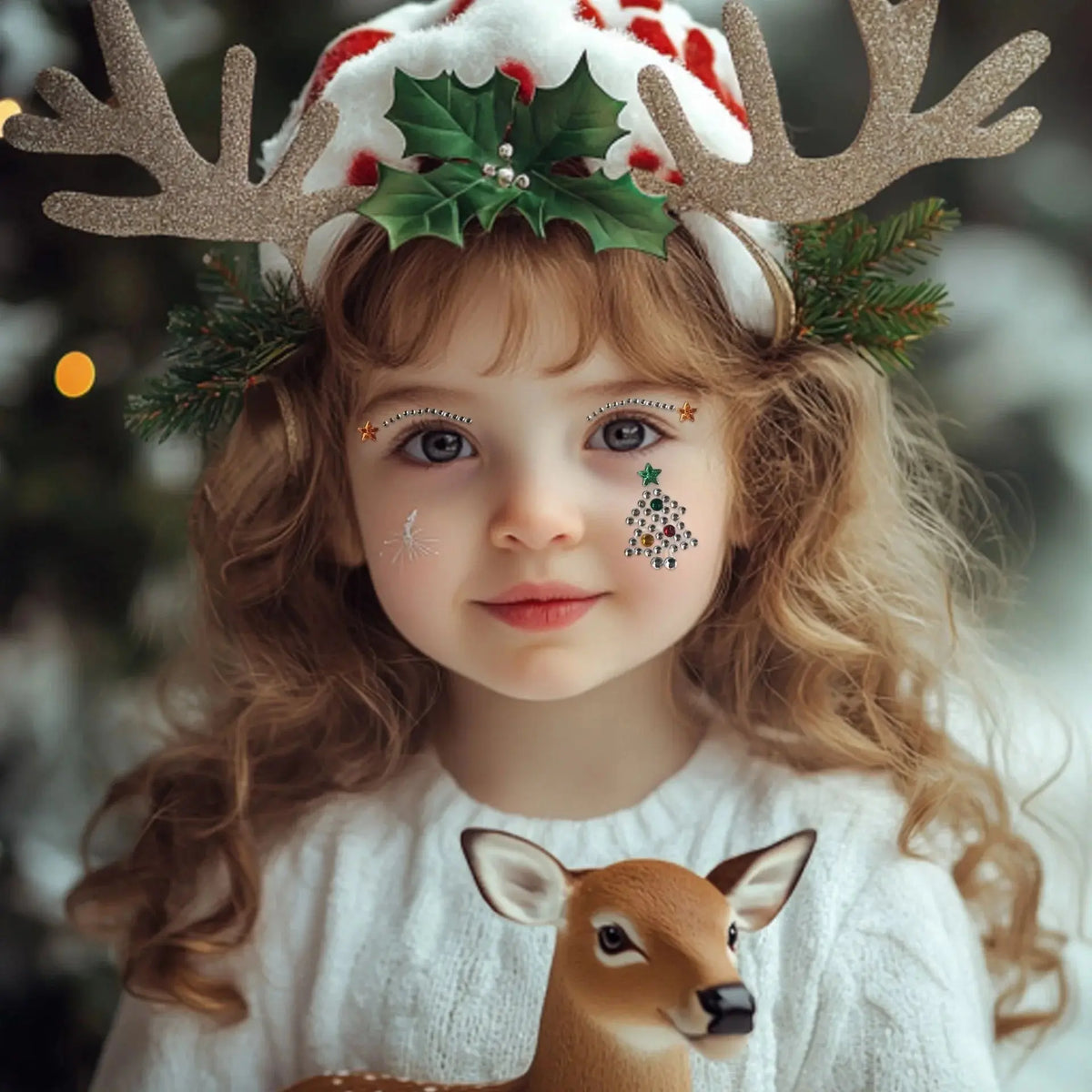 Snowflake Rhinestone Facial Stickers - Christmas Face Decorations dylinoshop