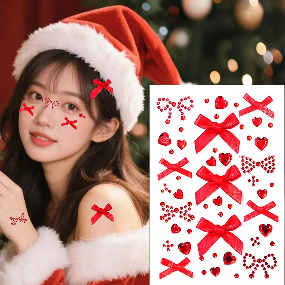 Snowflake Rhinestone Facial Stickers - Christmas Face Decorations dylinoshop