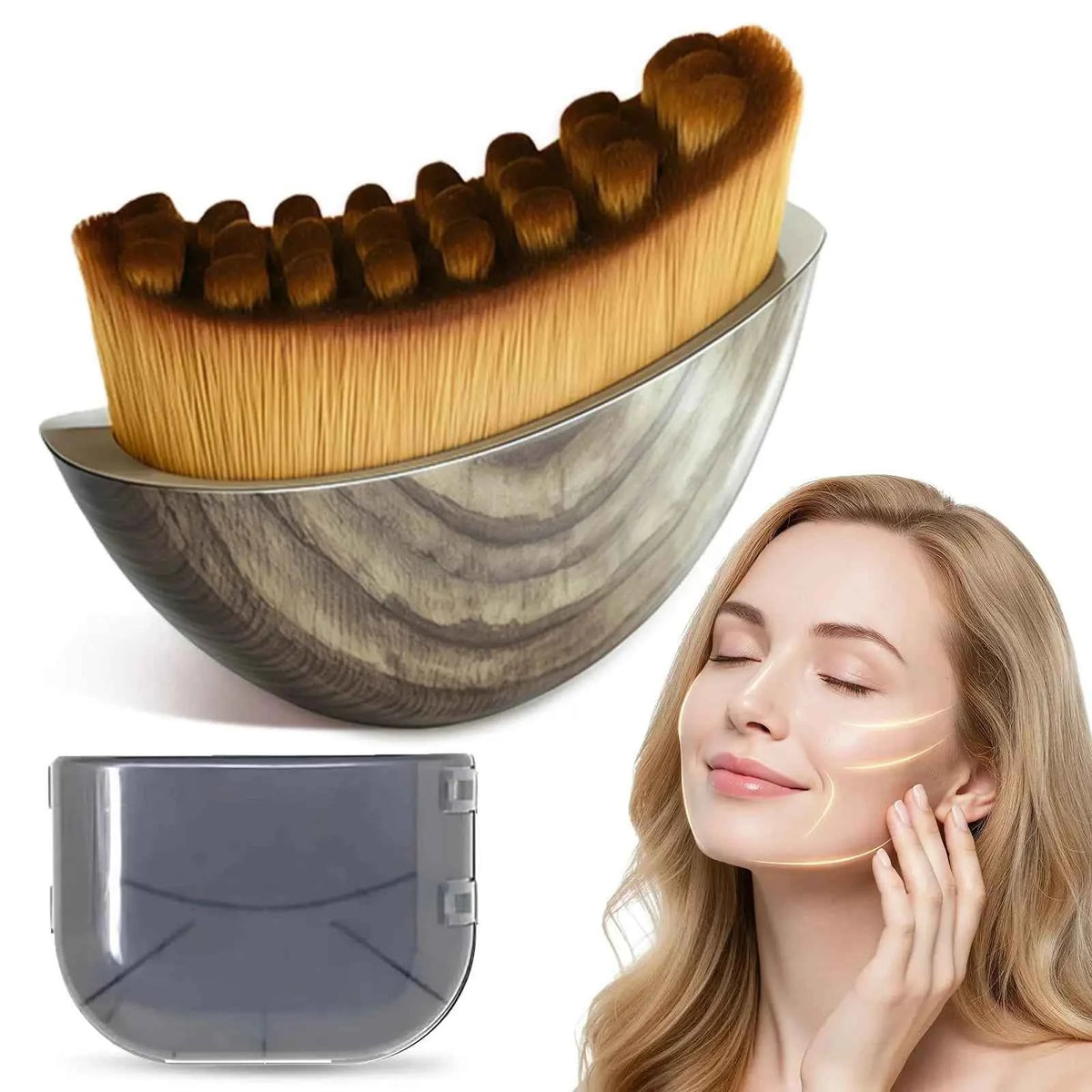 Soft Bristle Contoured Facial Cleansing Brush