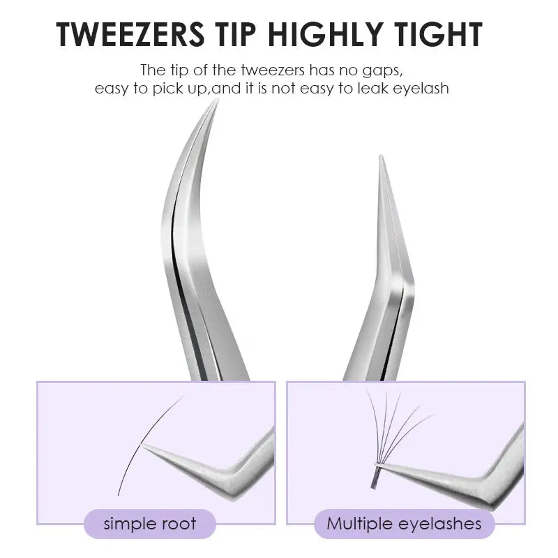 Stainless Steel Eyelash Extensions Tweezers Lash Artists High Precision Superhard Anti-Static Tweezers Makeup Tools dylinoshop