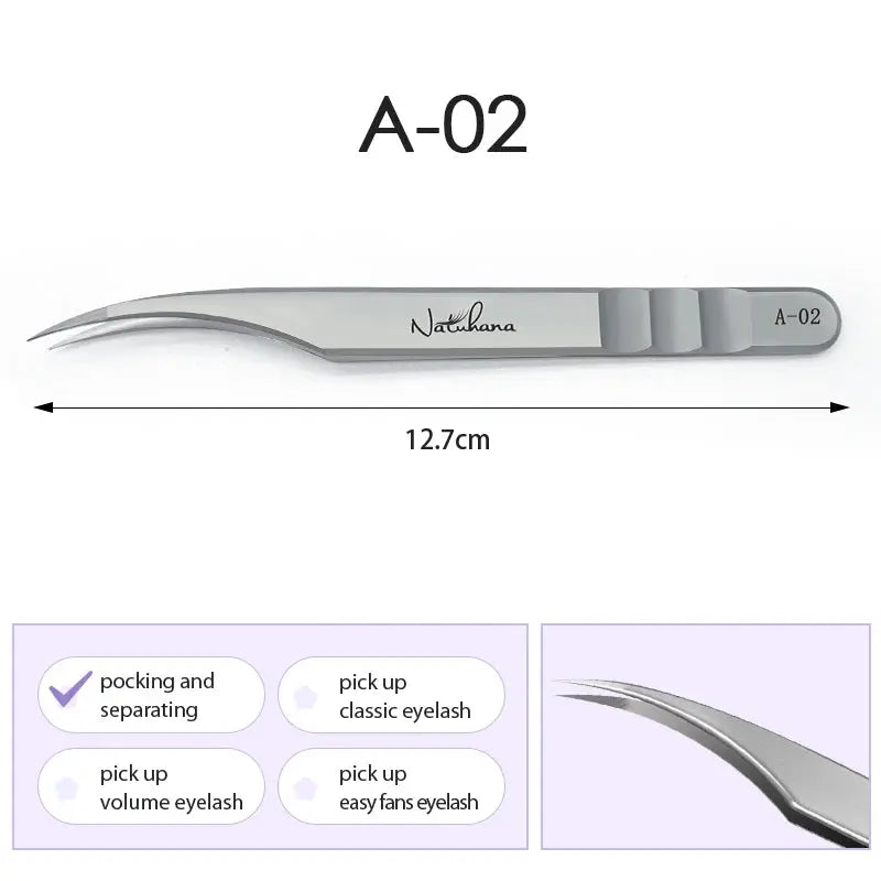 Stainless Steel Eyelash Extensions Tweezers Lash Artists High Precision Superhard Anti-Static Tweezers Makeup Tools dylinoshop