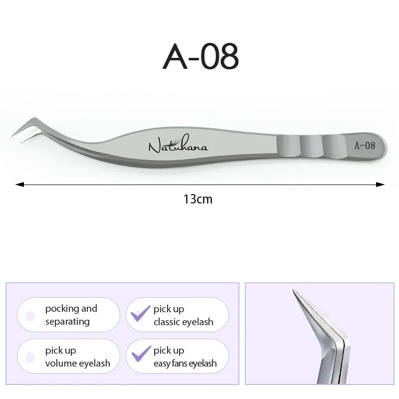 Stainless Steel Eyelash Extensions Tweezers Lash Artists High Precision Superhard Anti-Static Tweezers Makeup Tools dylinoshop