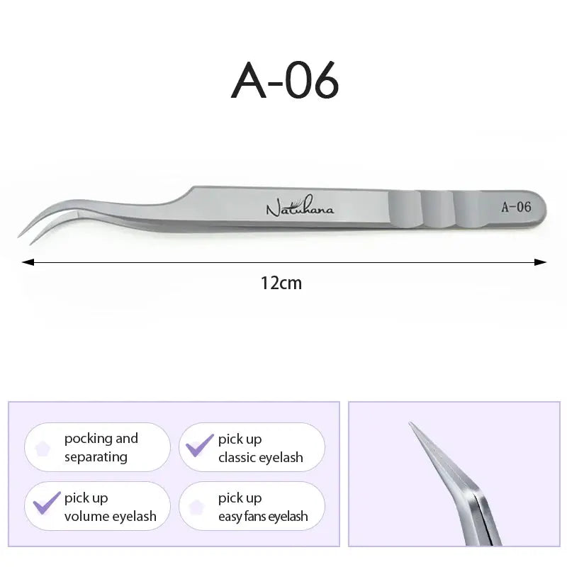 Stainless Steel Eyelash Extensions Tweezers Lash Artists High Precision Superhard Anti-Static Tweezers Makeup Tools dylinoshop