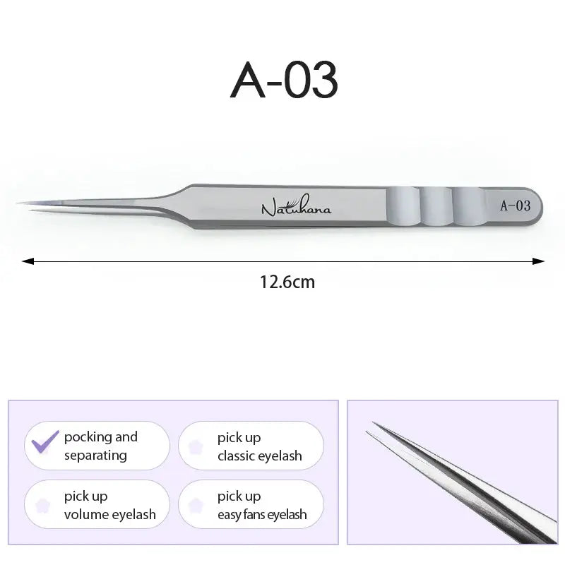 Stainless Steel Eyelash Extensions Tweezers Lash Artists High Precision Superhard Anti-Static Tweezers Makeup Tools dylinoshop