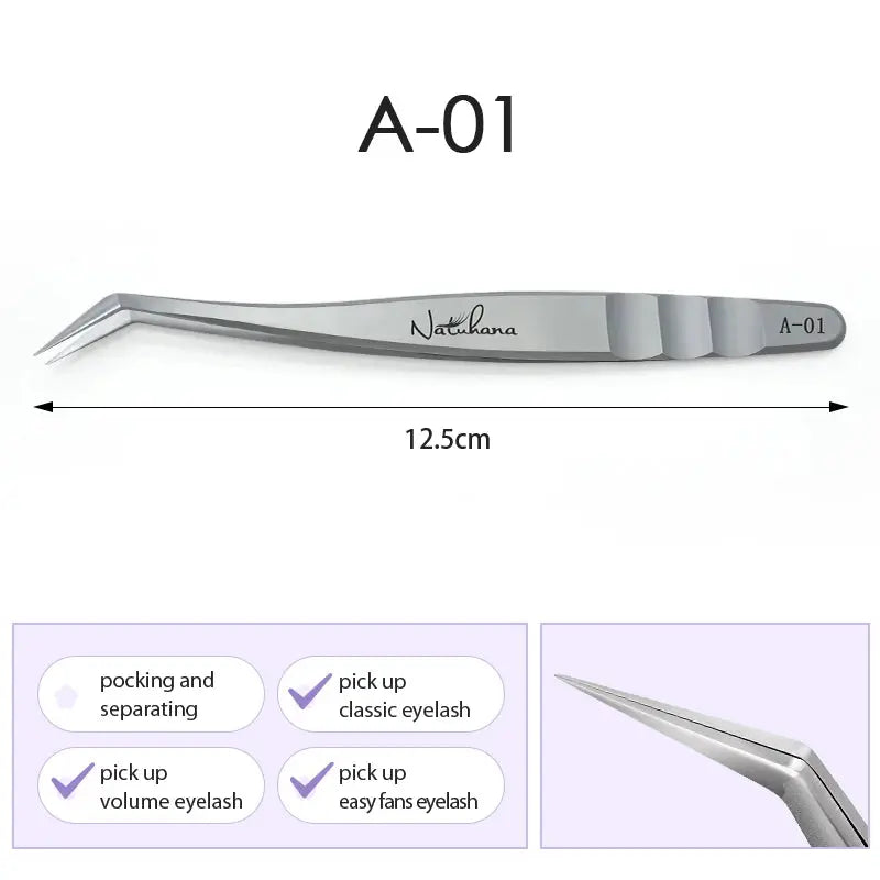 Stainless Steel Eyelash Extensions Tweezers Lash Artists High Precision Superhard Anti-Static Tweezers Makeup Tools dylinoshop