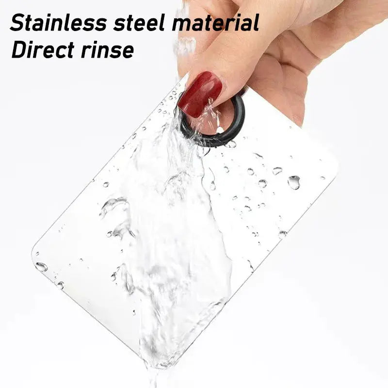 Stainless Steel Makeup Mixing Palette & Spatula Set (2 Pieces) dylinoshop