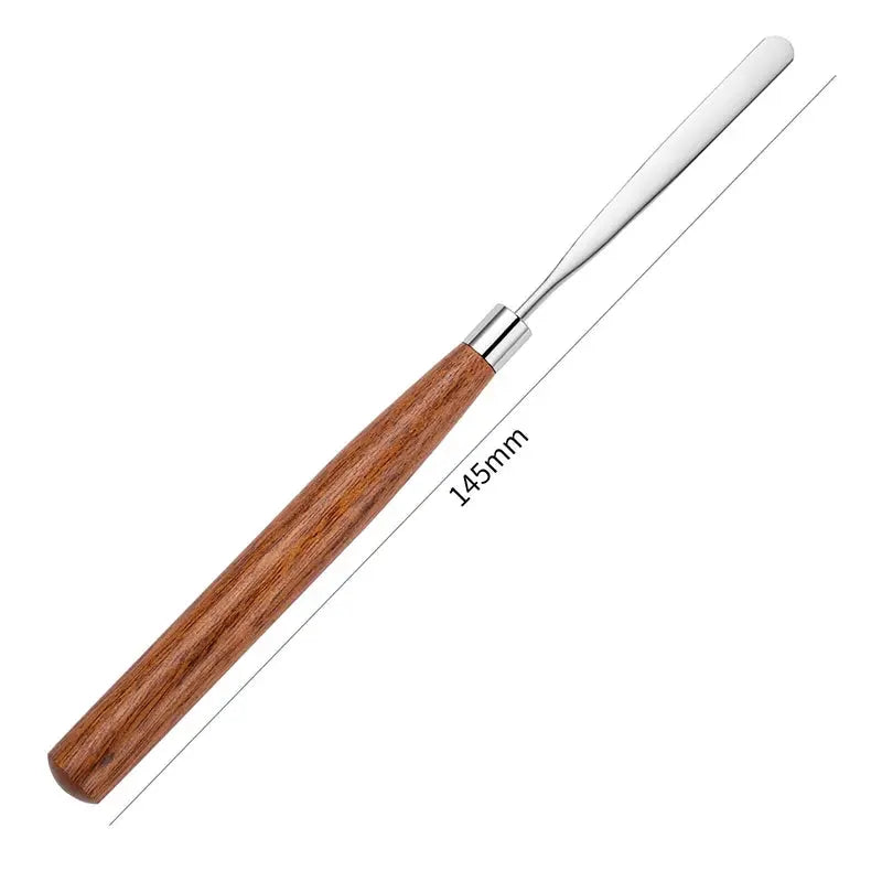 Stainless Steel Pigment Mixing Spatula Wooden Handle Nail Art Makeup Stirring Rod Cream Foundation Mixing Tool  Manicure Tools dylinoshop