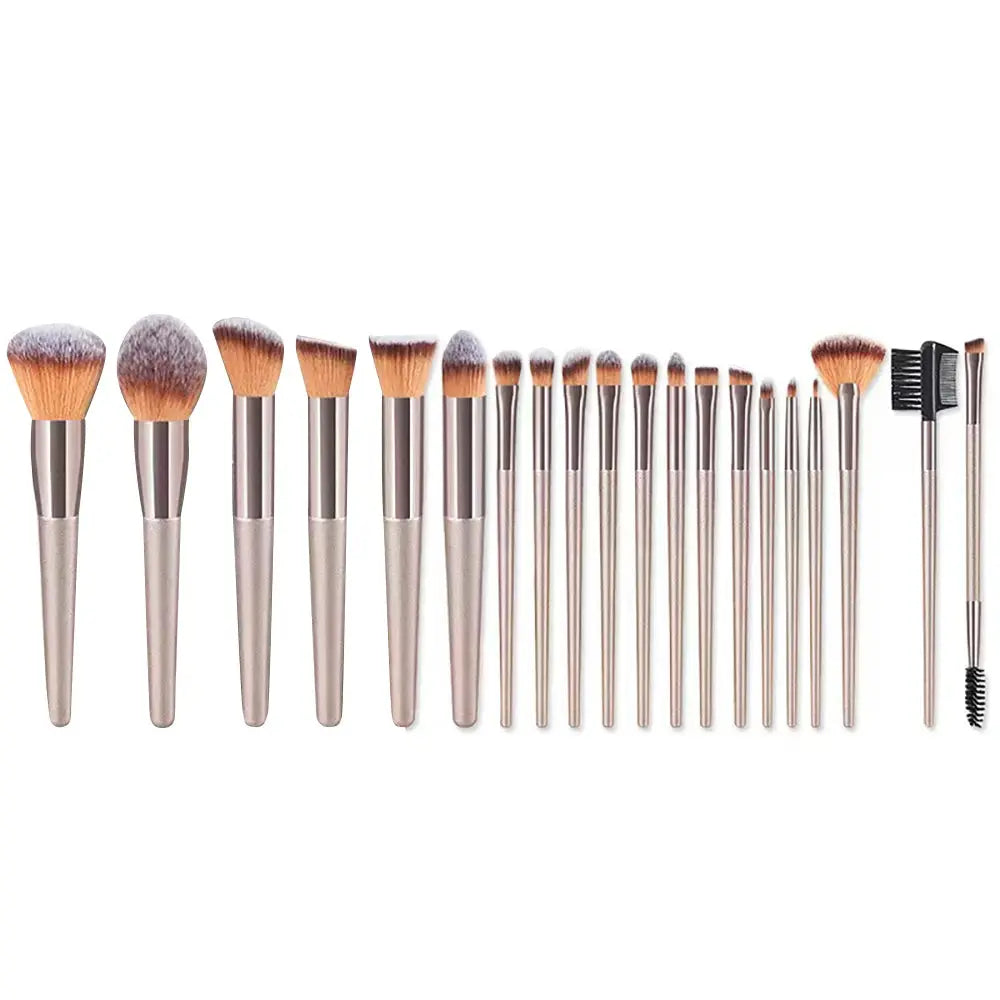Synthetic Makeup Brush Set – Wood Handles, Multiple Piece Counts & Colors dylinoshop