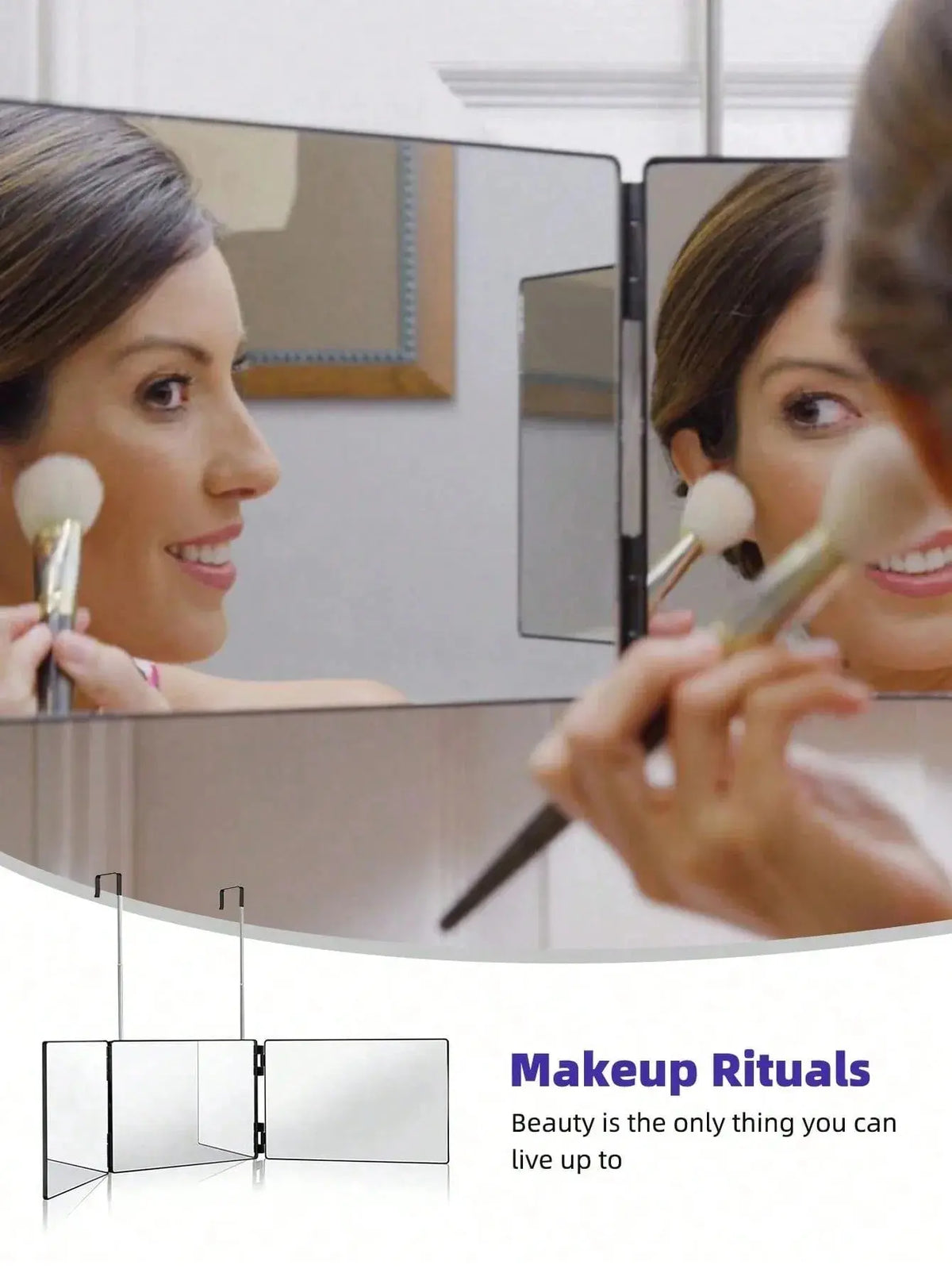 Three-Sided Hair Styling Mirror with Light, 360-Degree Rotation dylinoshop