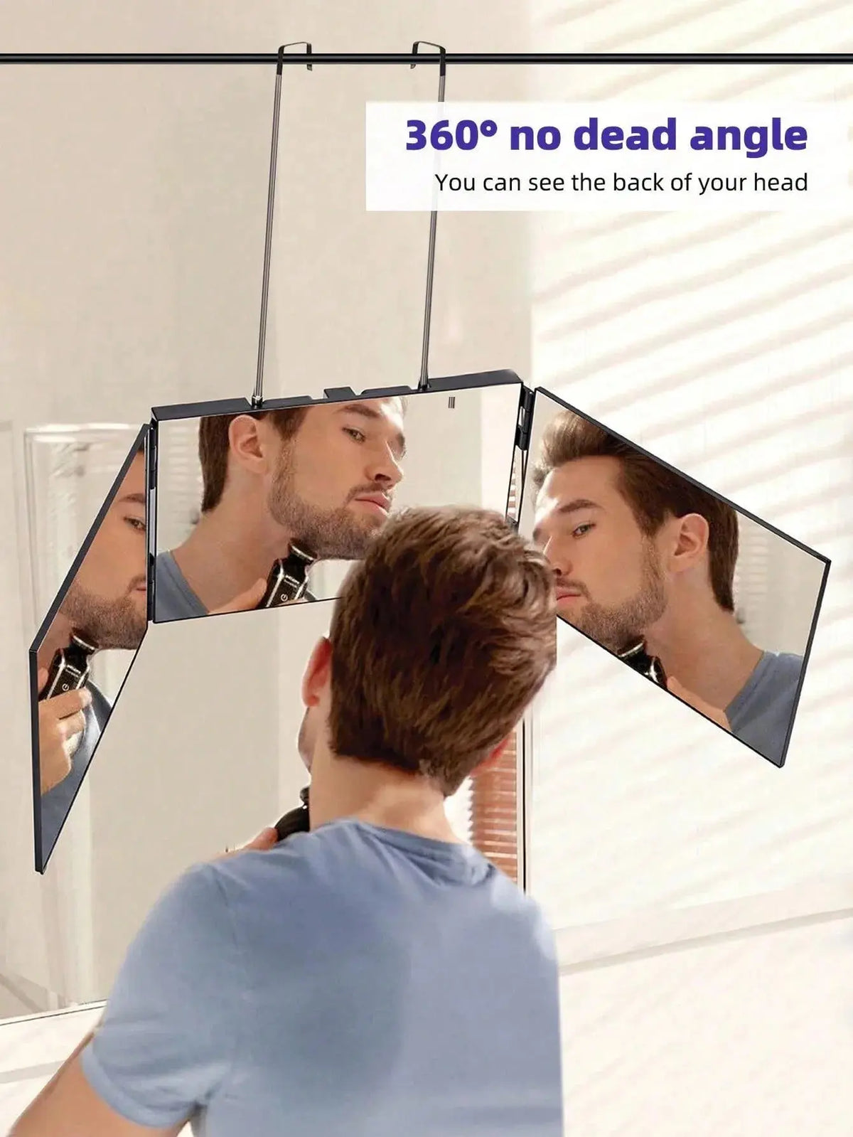 Three-Sided Hair Styling Mirror with Light, 360-Degree Rotation dylinoshop