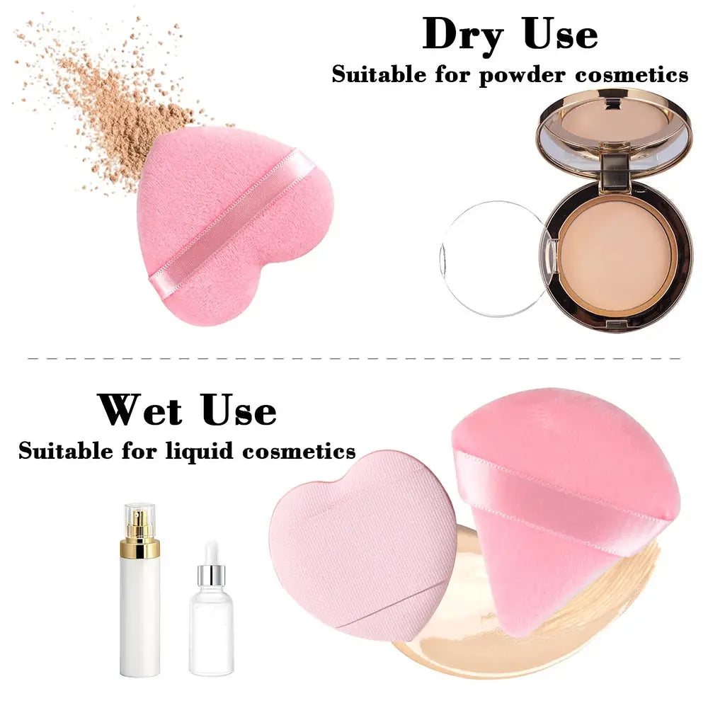 Triangle Velvet Powder Puff Set, Wet & Dry Makeup Sponges dylinoshop