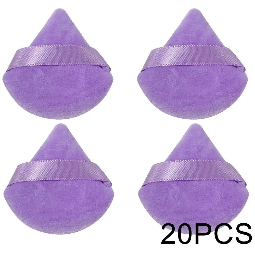 Triangle Velvet Powder Puff Set, Wet & Dry Makeup Sponges dylinoshop