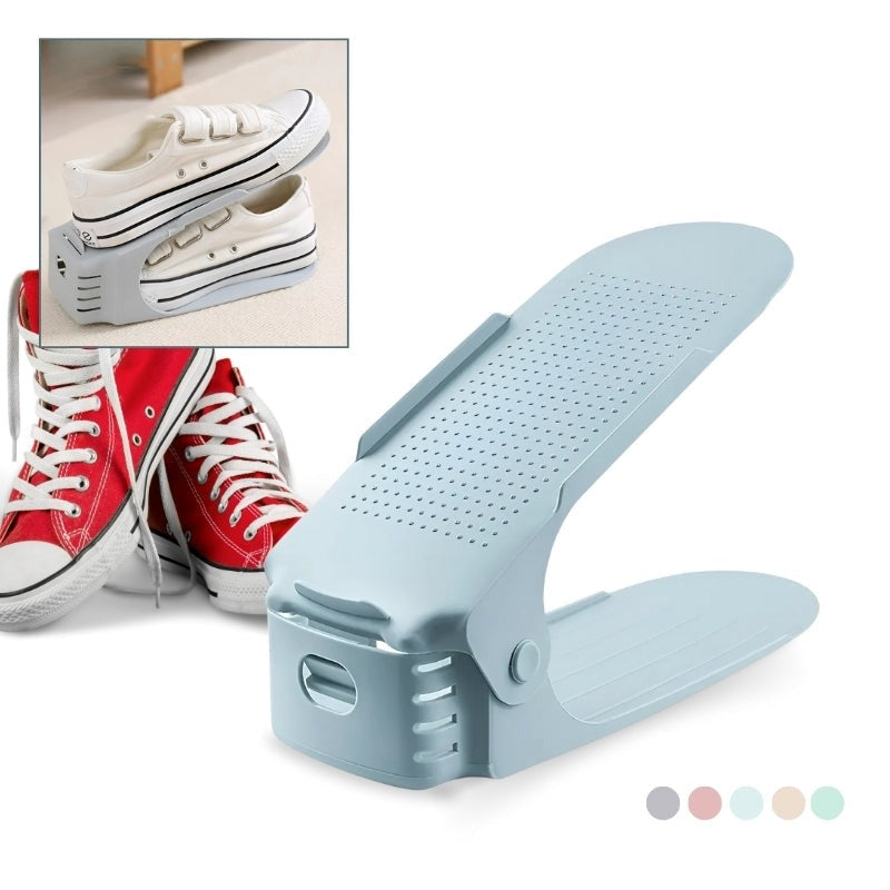 Adjustable, space-saving shoe organizer 