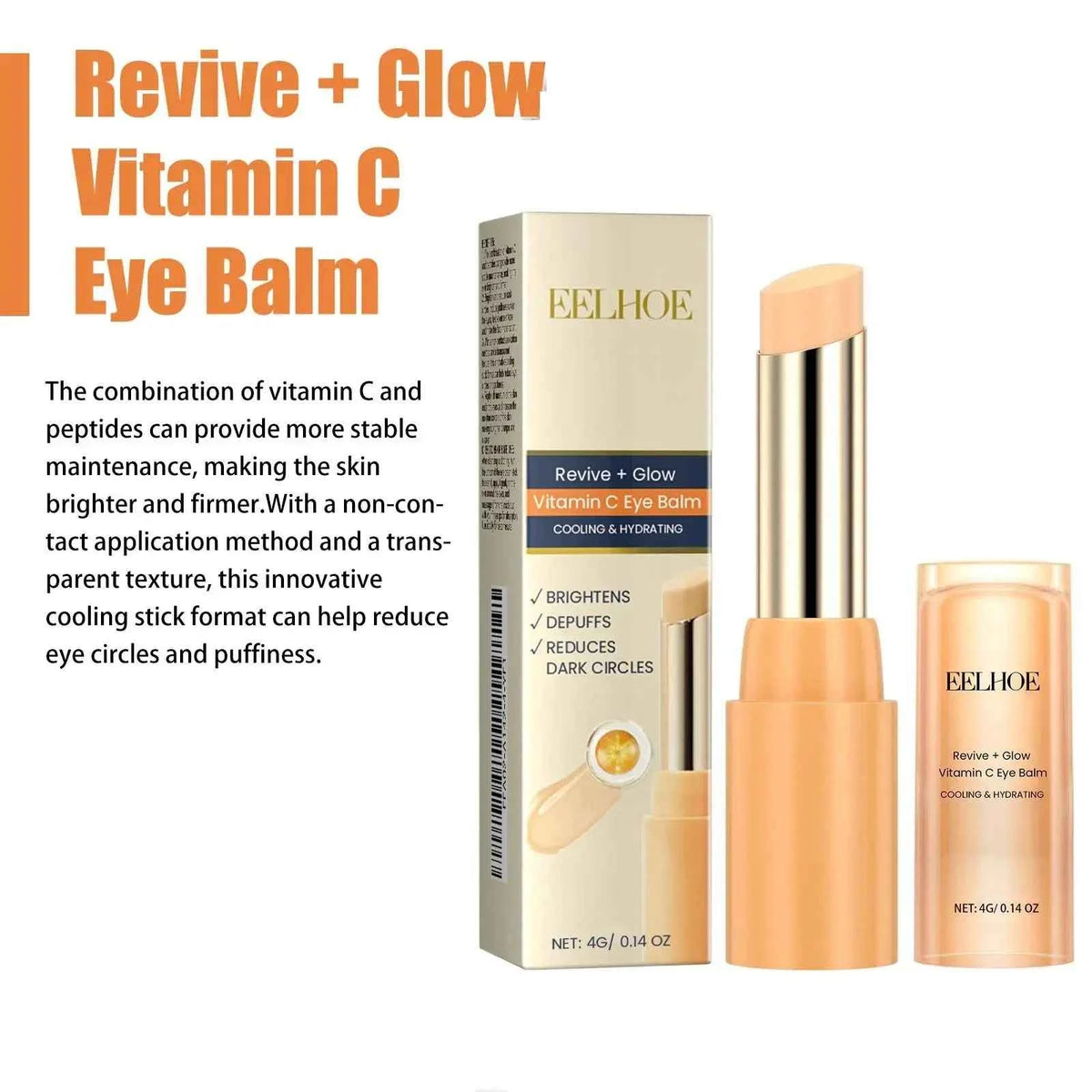 Vitamin C Eye Balm Stick - Moisturizing, Brightening & Anti-Puffiness Eye Cream
