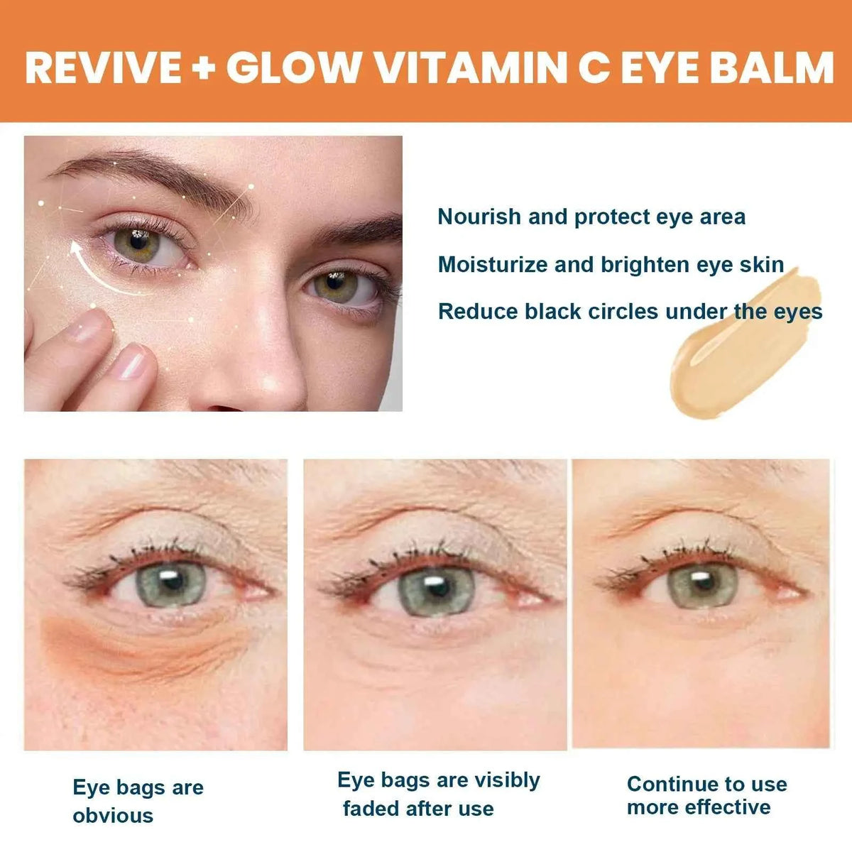 Vitamin C Eye Balm Stick - Moisturizing, Brightening & Anti-Puffiness Eye Cream