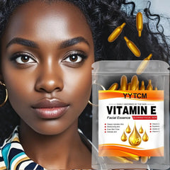 Vitamin E Deep Moisturizing Capsule Essence, Hydrates and Smooths Skin, Contains Plant-Based Squalane, Vitamin C, Deep Hydration and Skin Brightening Essence (0.4Gx30 Capsules)/Bag-1 Bag