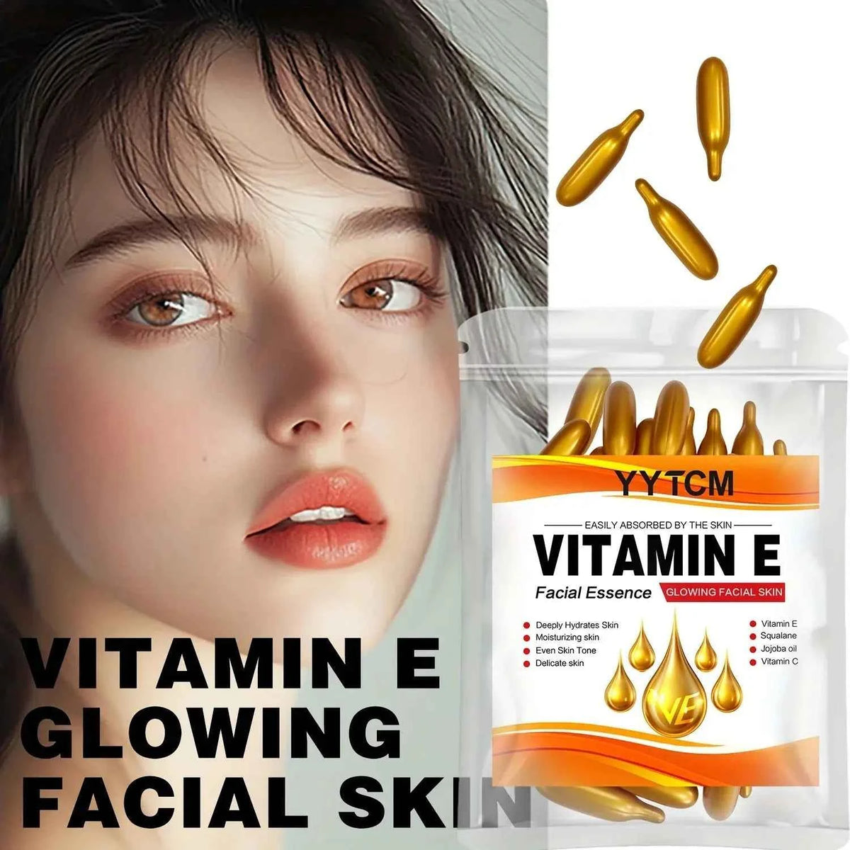 Vitamin E & C Moisturizing Capsule Face Serum with Squalane