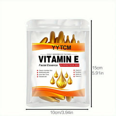Vitamin E Deep Moisturizing Capsule Essence, Hydrates and Smooths Skin, Contains Plant-Based Squalane, Vitamin C, Deep Hydration and Skin Brightening Essence (0.4Gx30 Capsules)/Bag-1 Bag