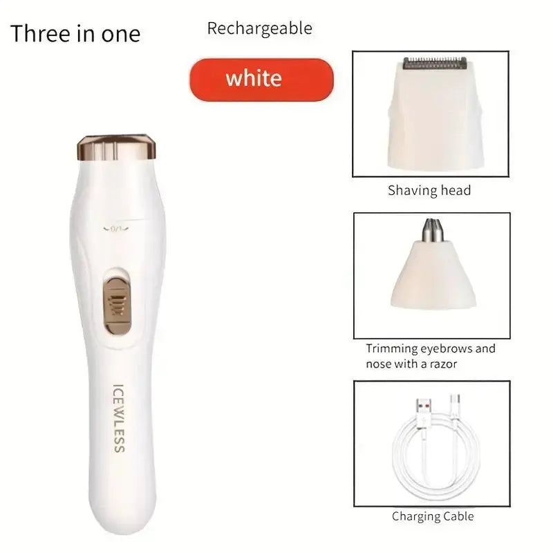 Women's 3-in-1 USB Rechargeable Trimmer – Underarm, Eyebrow & Nose Hair dylinoshop