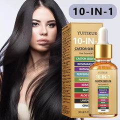 YUITIKUE 10-IN-1 Castor Seed Hair Oil | Natural Blend Of Batana, Rosemary & Biotin | For Deep Nourishment & Healthy Hair & Scalp