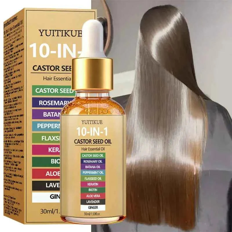 YUITIKUE 10-in-1 Castor Seed Hair Oil with Batana, Rosemary & Biotin