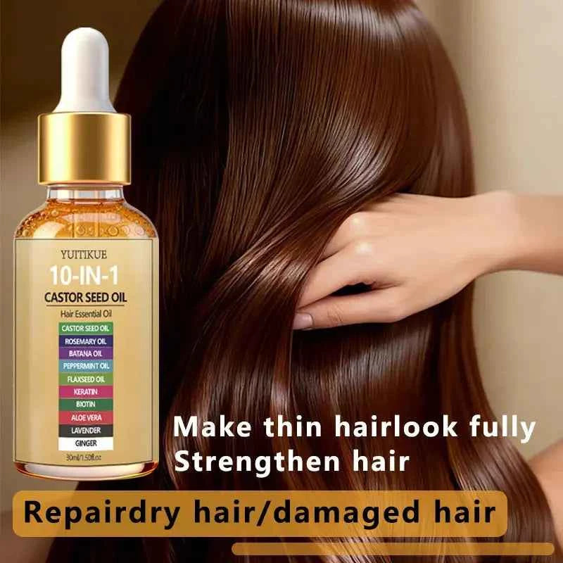 YUITIKUE 10-in-1 Castor Seed Hair Oil with Batana, Rosemary & Biotin