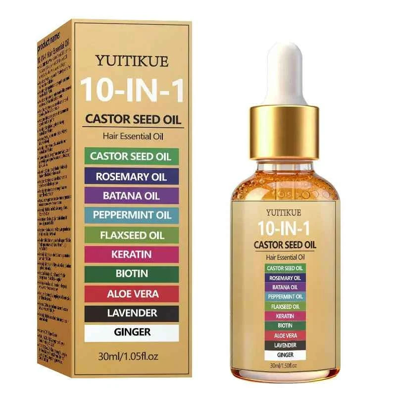 YUITIKUE 10-in-1 Castor Seed Hair Oil with Batana, Rosemary & Biotin