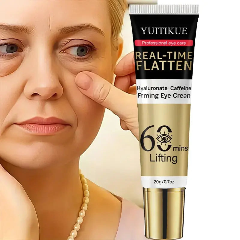 YUITIKUE 60 Min Eye Lift Cream 20g - Hyaluronate & Caffeine, Real-Time Flatten, Refreshing & Fast Absorption, All Skin Types