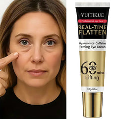 YUITIKUE 60 Min Eye Lift Cream 20g - Hyaluronate & Caffeine, Real-Time Flatten, Refreshing & Fast Absorption, All Skin Types