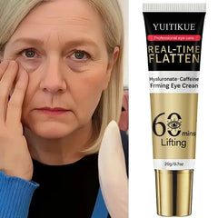 YUITIKUE 60 Min Eye Lift Cream 20g - Hyaluronate & Caffeine, Real-Time Flatten, Refreshing & Fast Absorption, All Skin Types