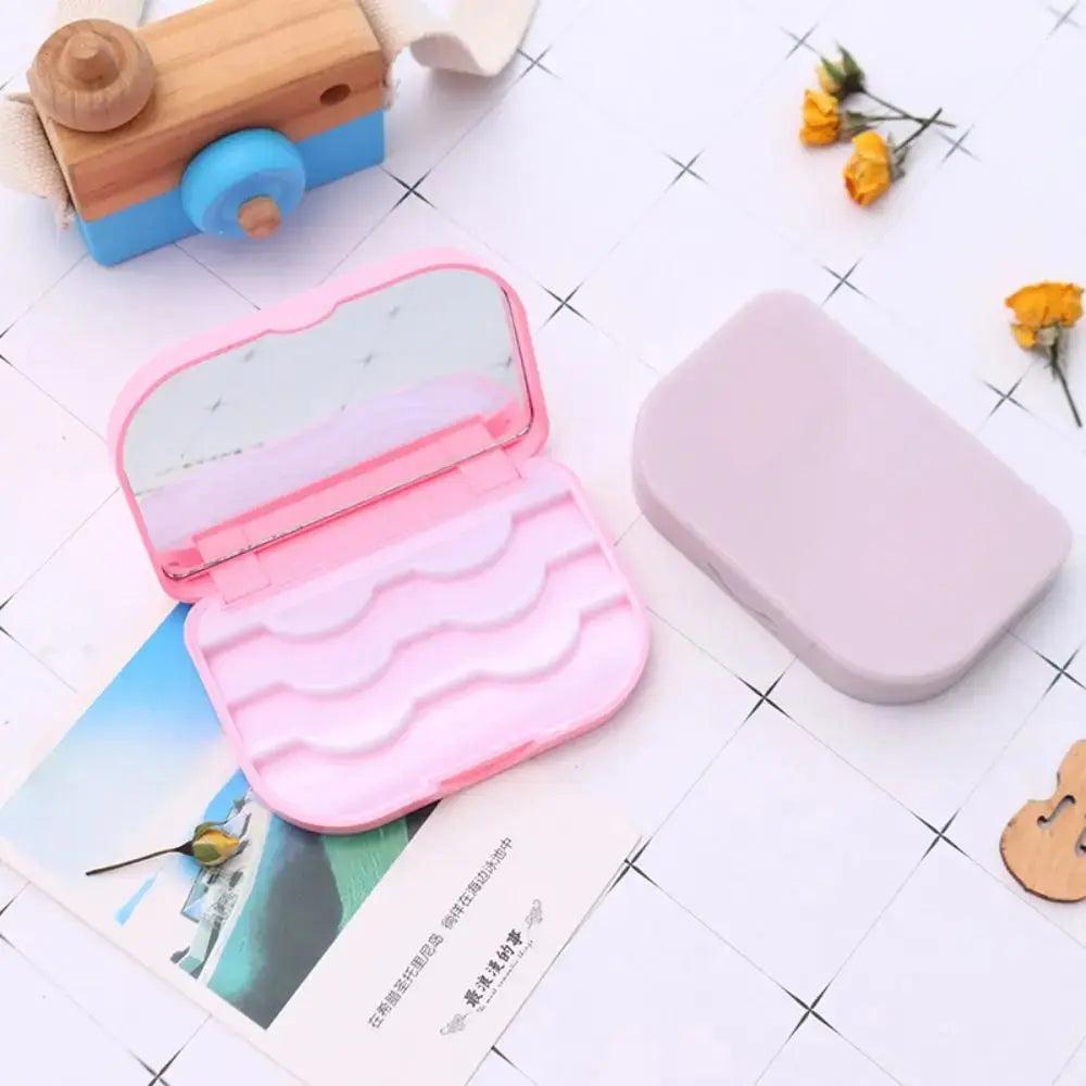 ZHUXAOWAN False Eyelash Storage Box with Mirror dylinoshop