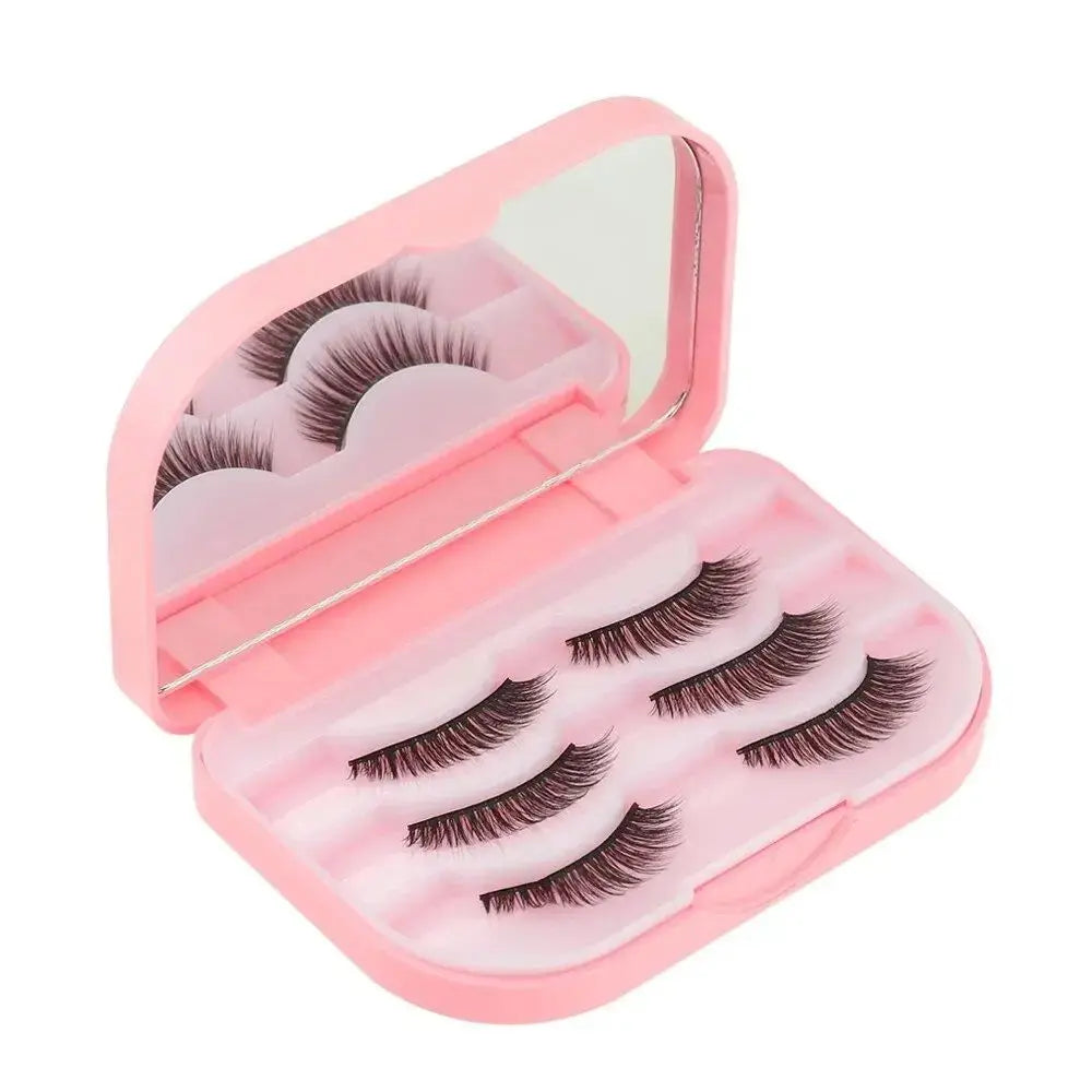 ZHUXAOWAN False Eyelash Storage Box with Mirror dylinoshop