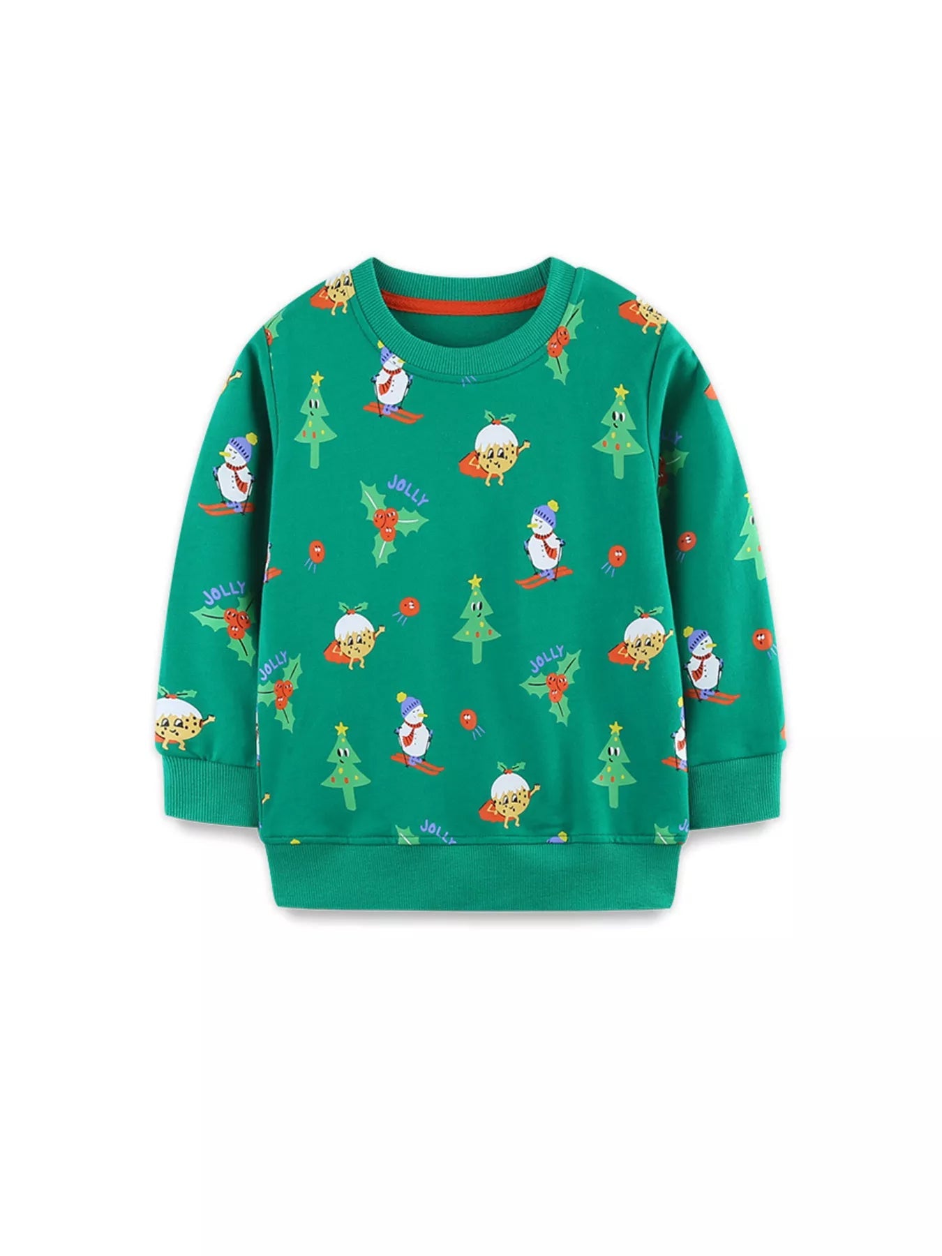 Children's Christmas Print Round Neck Sweatshirt 