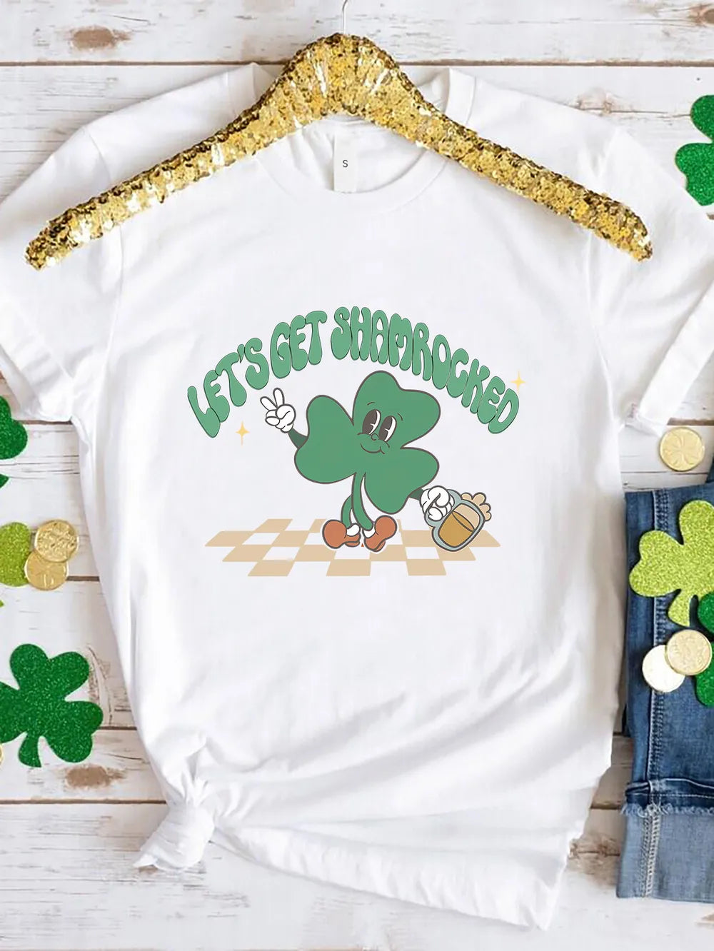 LET'S GET SHAMROCKED Round Neck T-Shirt 