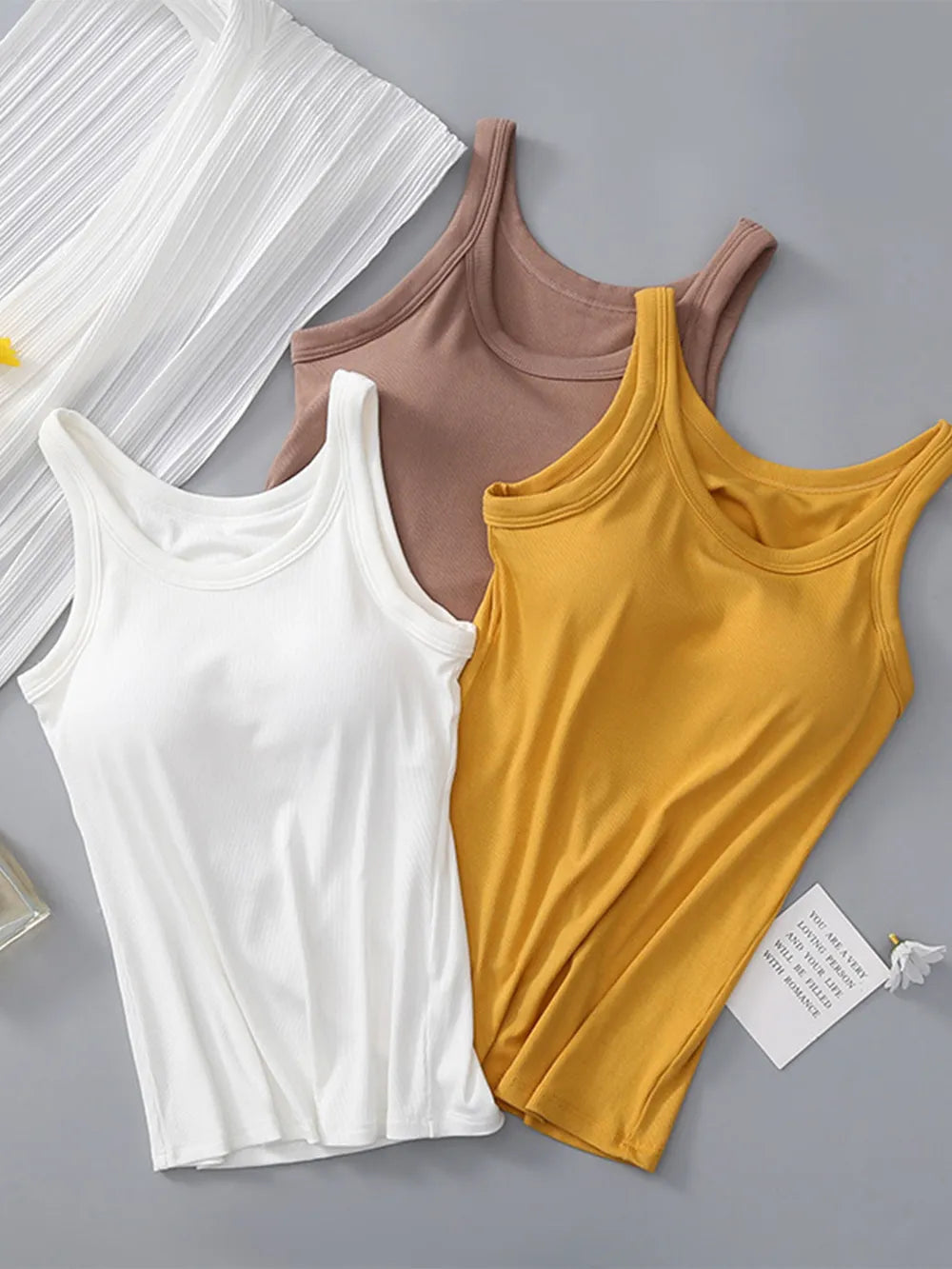 Round Neck Tank with Bra 