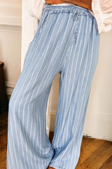 Striped Wide Leg Jeans 
