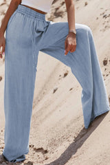 Drawstring Wide Leg Jeans 