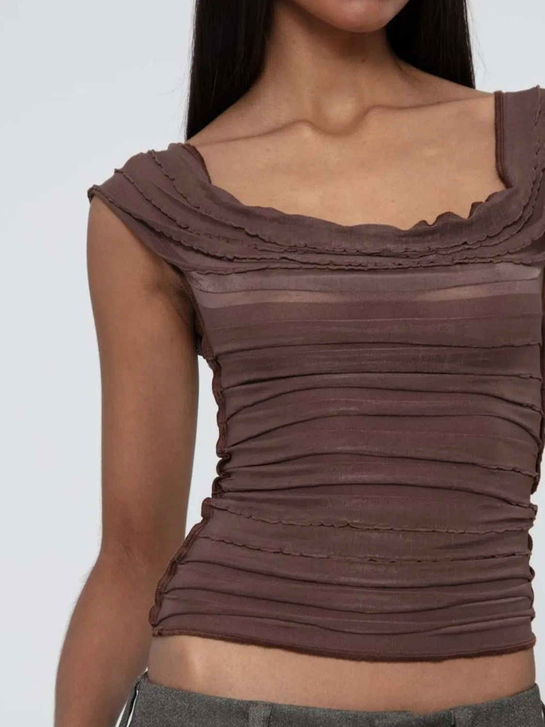 Ruched Solid Tank 