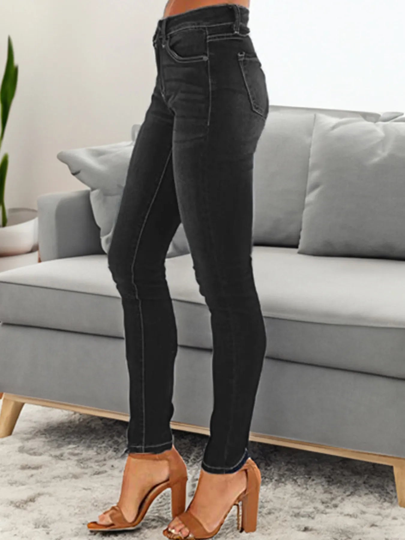 Skinny Fit Washed Jeans 