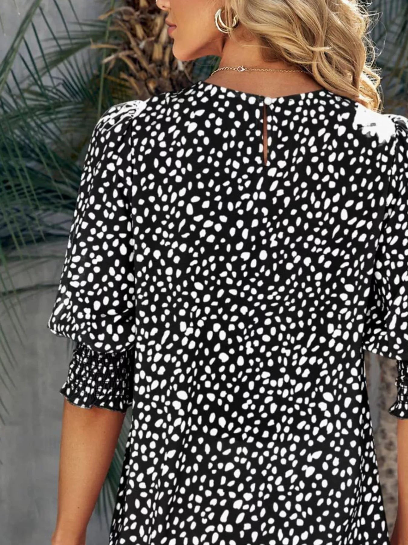 Animal Print Half Sleeve Blouse 