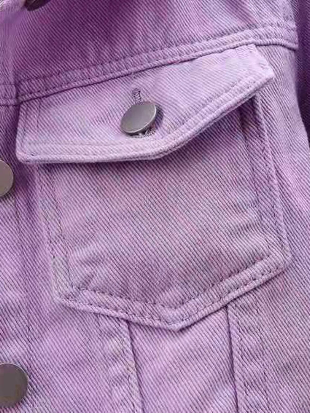 Full Size Cropped  Denim Jacket Plus Size 
