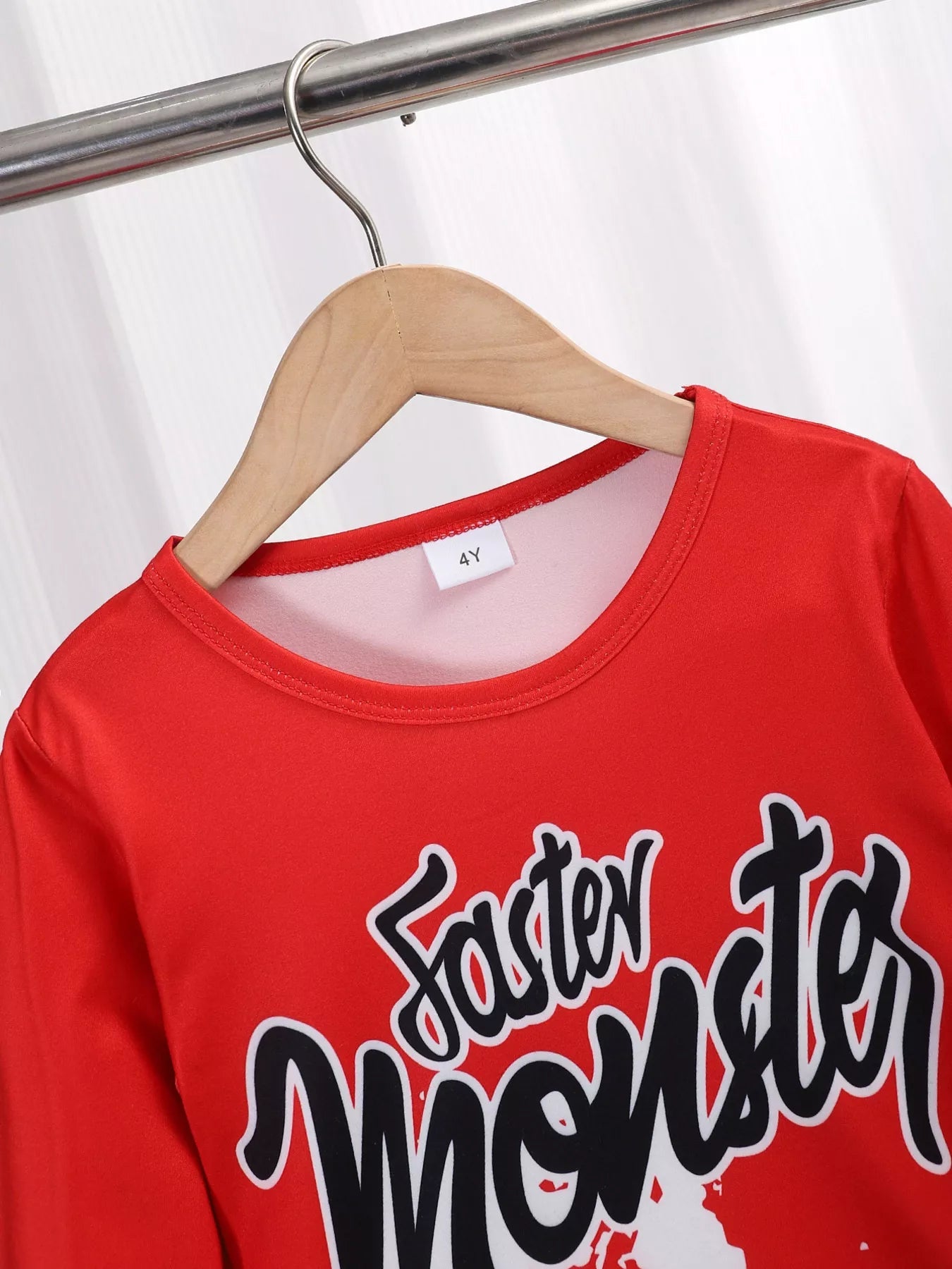 Children's Graphic Round Neck Top and Pants Set 