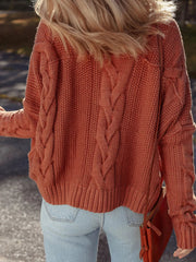 Cable-Knit Chunky Fit Slouchy Textured Sweater 