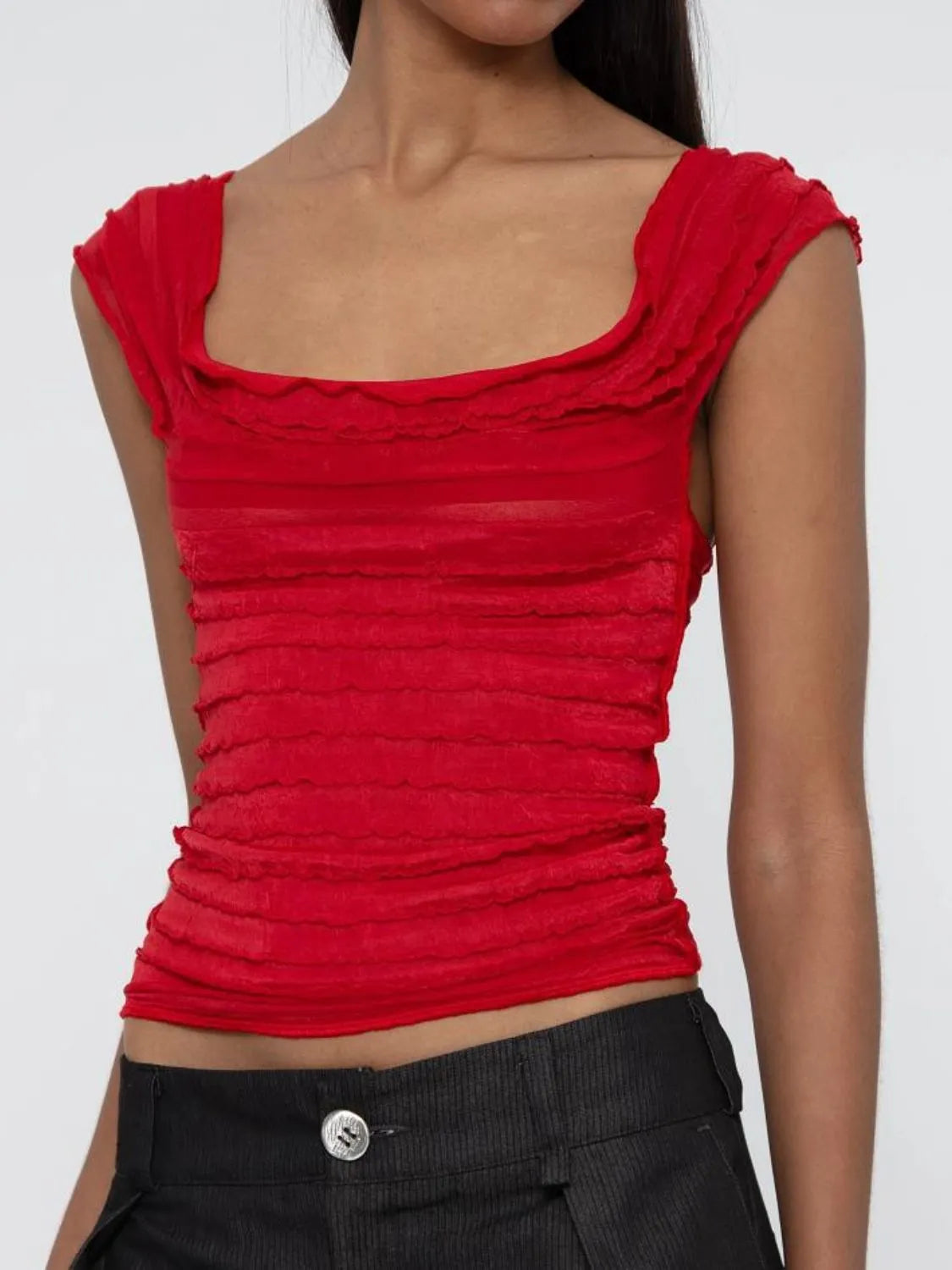Ruched Solid Tank 