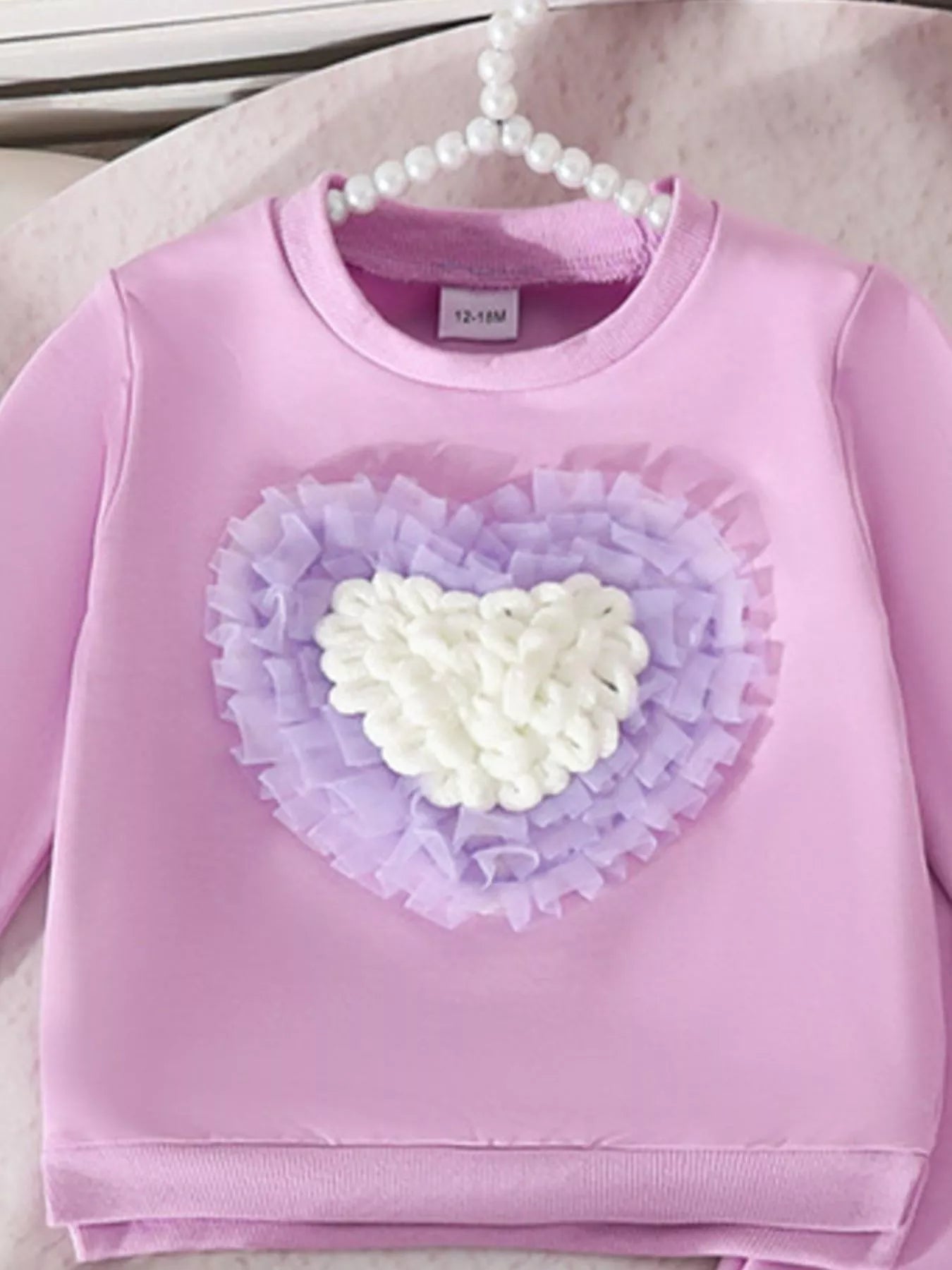 Children's Heart Round Neck Top and Pants Set 