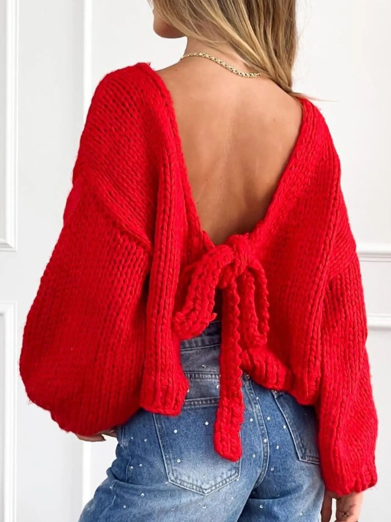 Tied Drop Shoulder Cardigan 