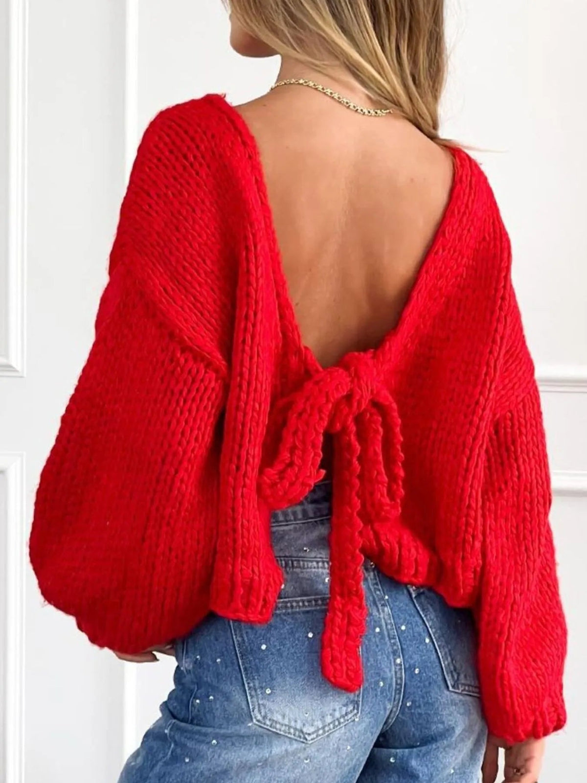Tied Drop Shoulder Cardigan 