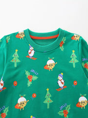 Children's Christmas Print Round Neck Sweatshirt 